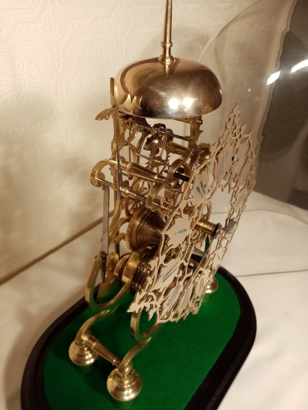 Skeleton Clock with Original Glass Dome View V