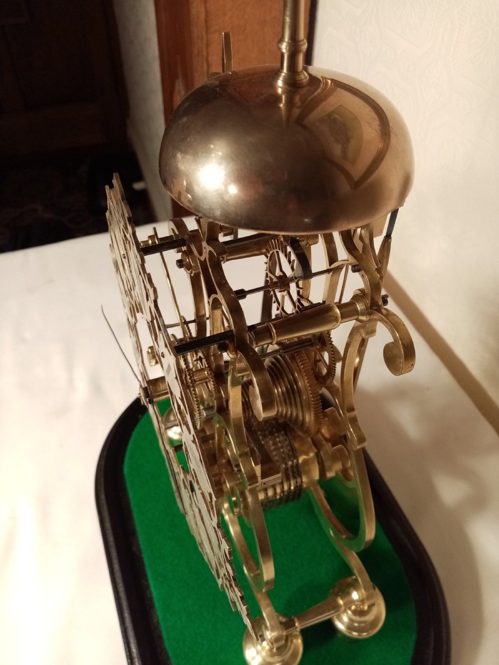 Skeleton Clock with Original Glass Dome View VI