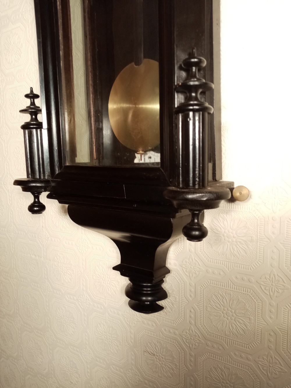 Ebonised Double-weight Vienna Wall Clock by GEBRUDER RESCH. View V