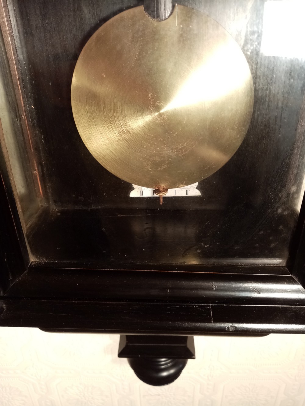 Ebonised Double-weight Vienna Wall Clock by GEBRUDER RESCH. View VI