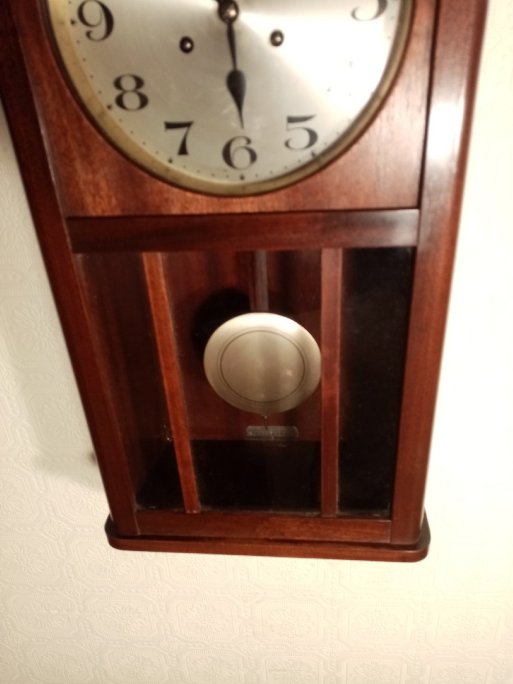 Arts & Crafts Period Mahogany Wall Clock. View IV