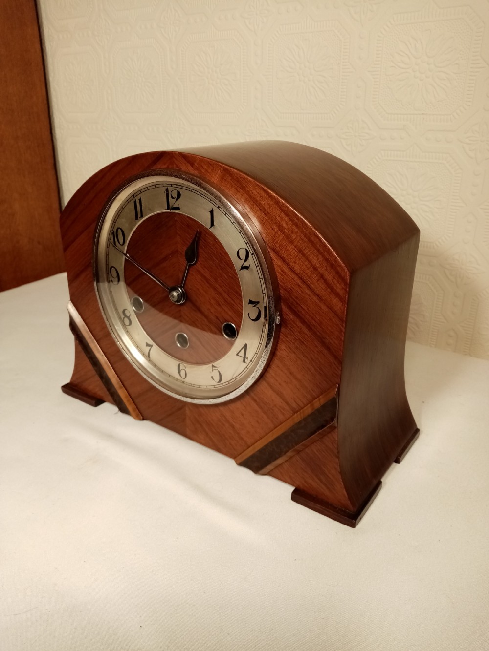 Art-Deco Westminster-Chime Walnut Mantle Clock View II