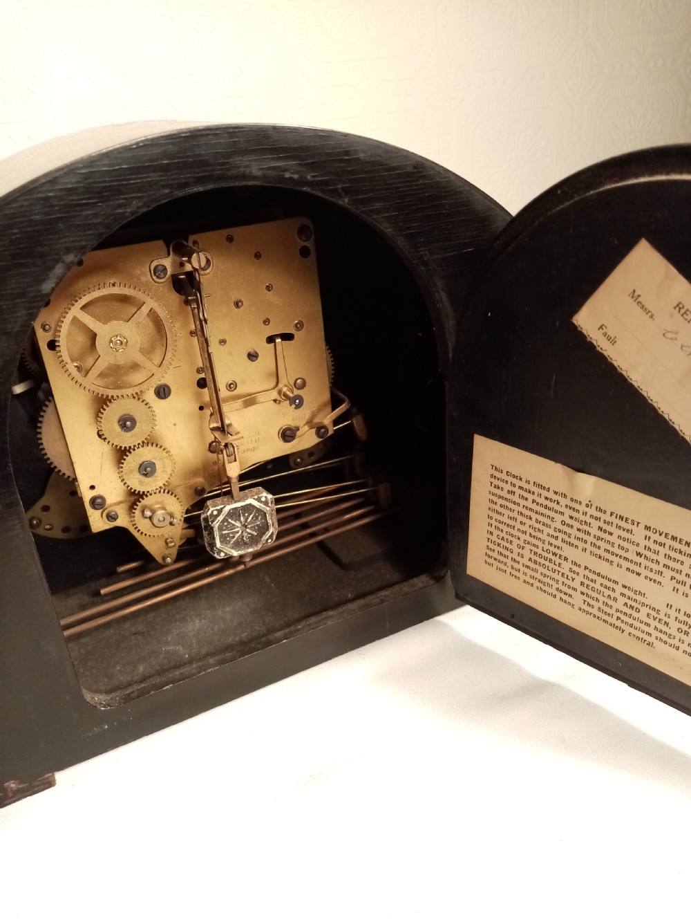 Art-Deco Westminster-Chime Walnut Mantle Clock View V