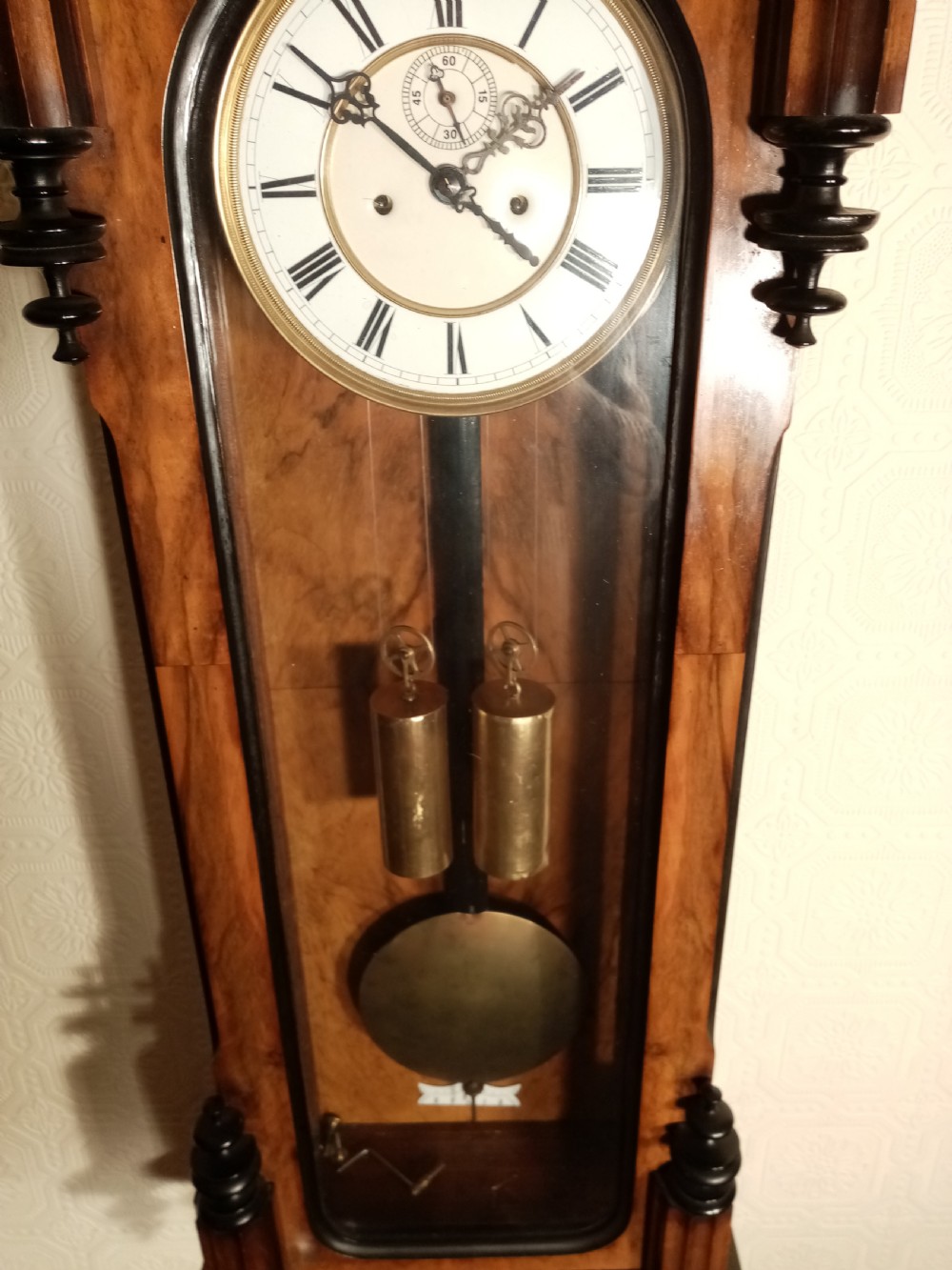 Slimline, Double-Weight, Vienna Wall Clock. View IV