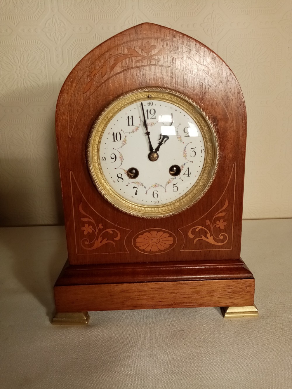 Light Mahogany Lancet top Mantel/Bracket Clock View II