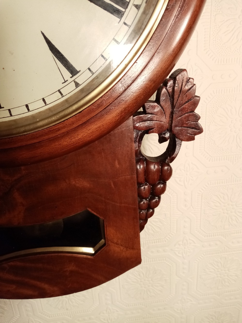 Mahogany Drop-dial Wall Clock. View IV