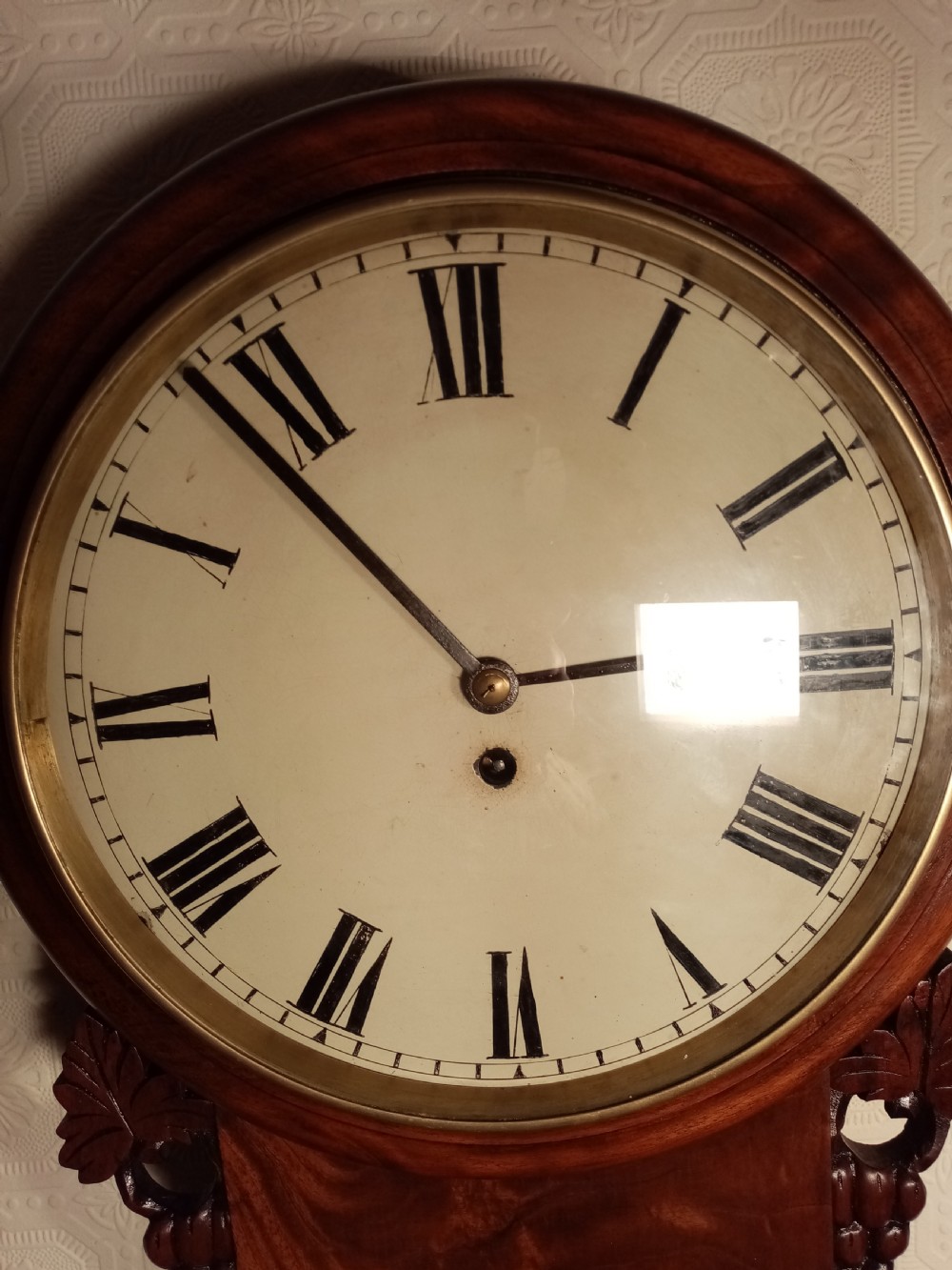 Mahogany Drop-dial Wall Clock. View VI