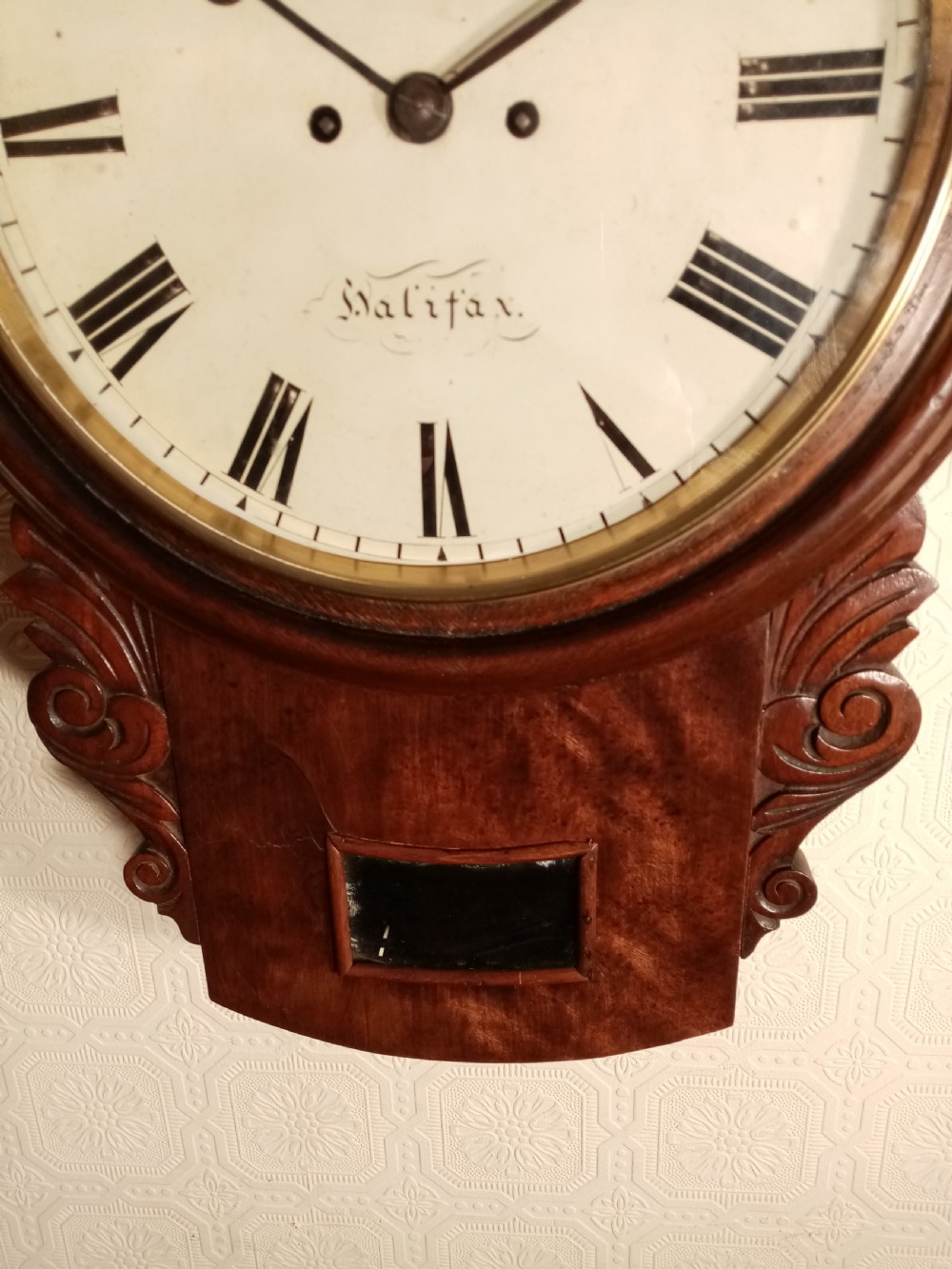 Mahogany, Twin-Fusee, Bell Striking Wall Clock View III