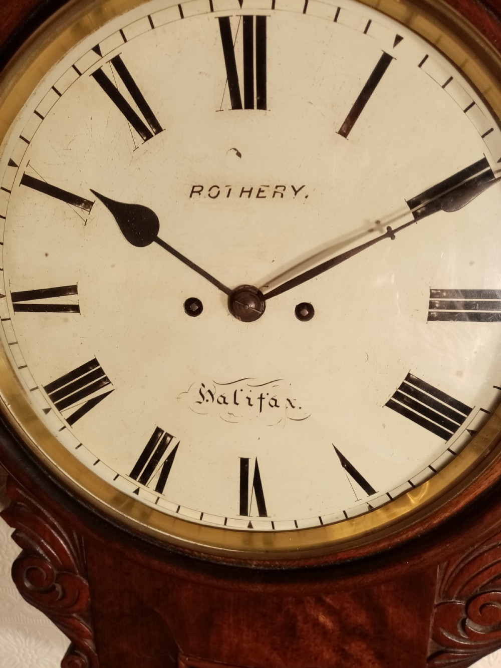 Mahogany, Twin-Fusee, Bell Striking Wall Clock View IV