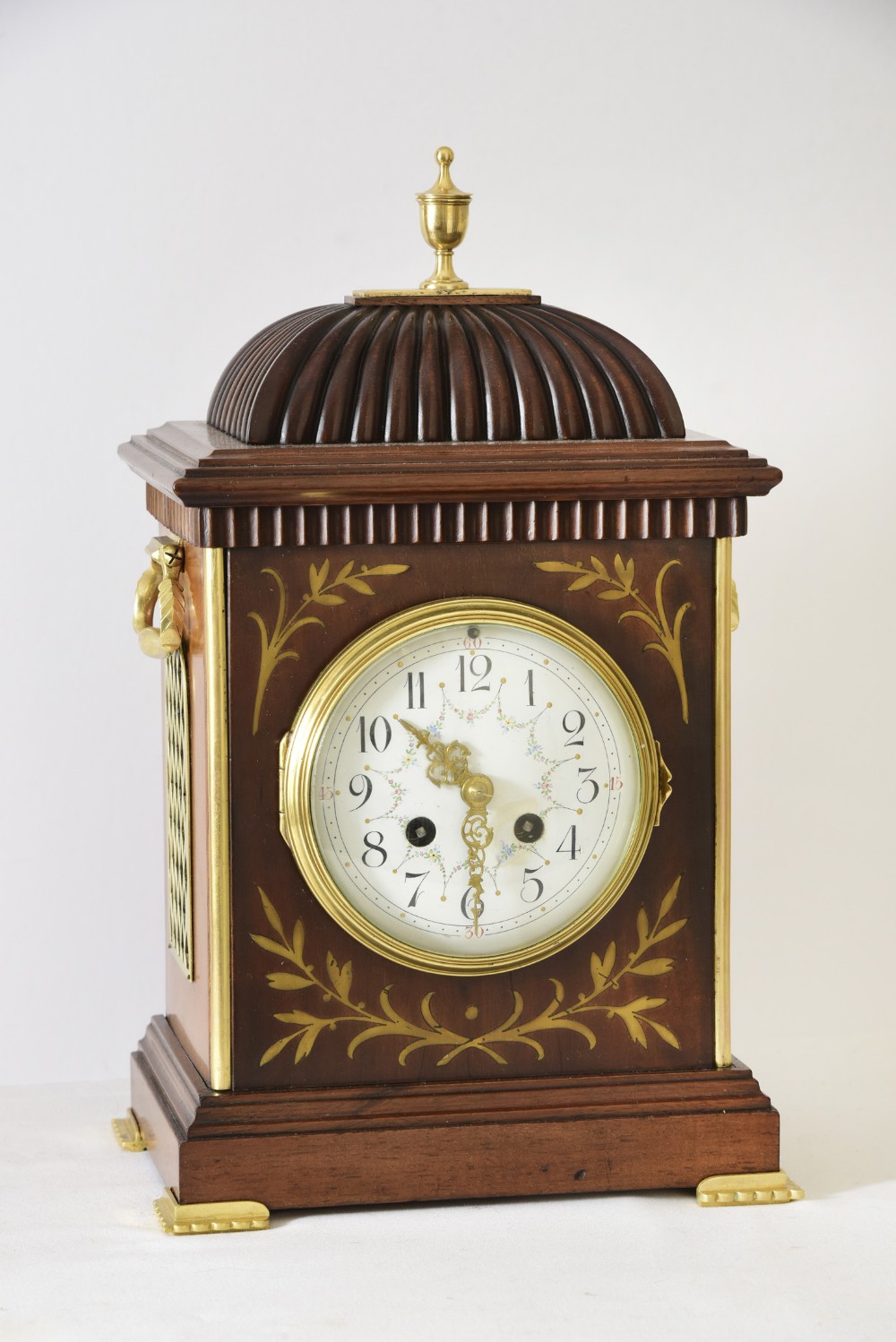 Brass Inlaid, Mahogany Bracket Clock