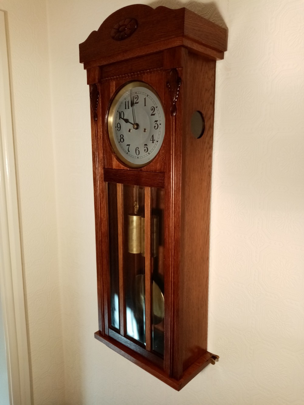 UNIQUE GUSTAV BECKER ARTS & CRAFTS WALL CLOCK. View II
