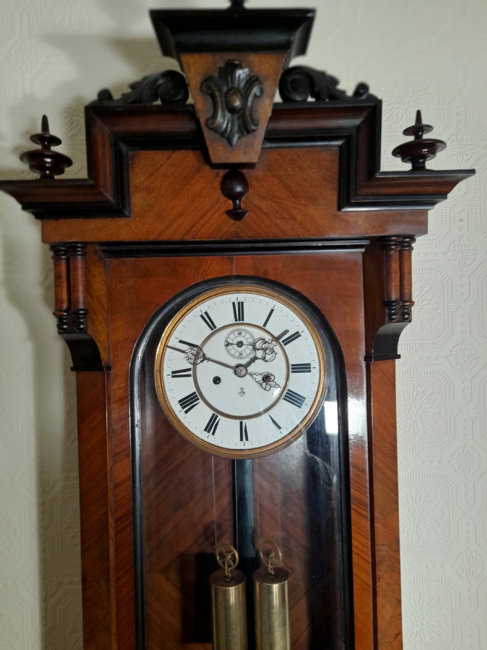 Slimline Gustav Becker Double-weight Vienna Wall Clock View II