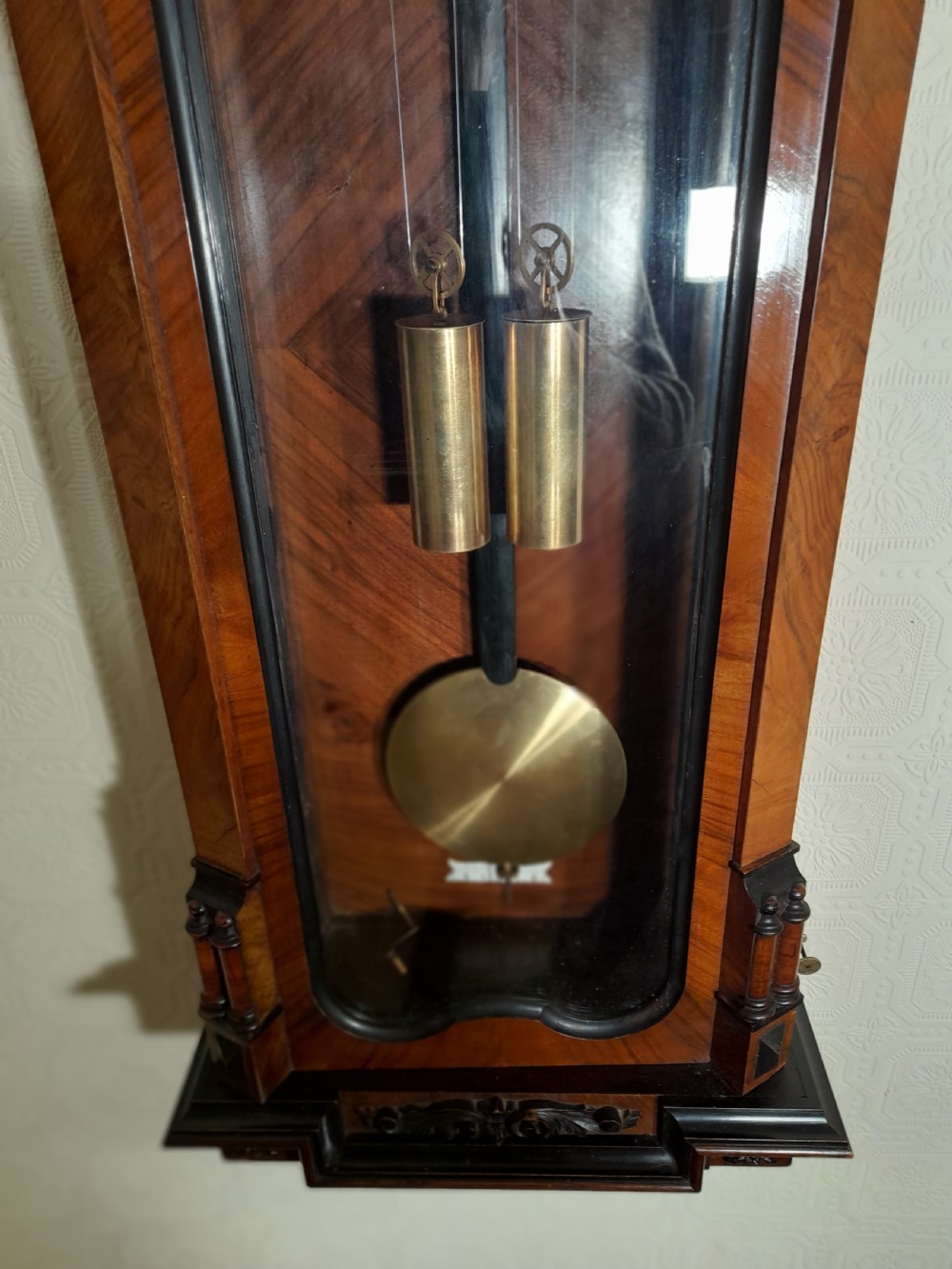 Slimline Gustav Becker Double-weight Vienna Wall Clock View III
