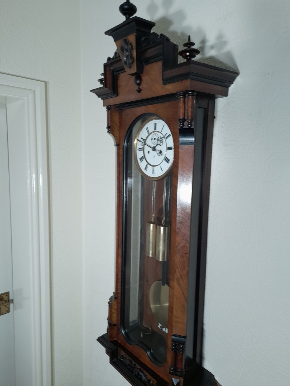 Slimline Gustav Becker Double-weight Vienna Wall Clock View V