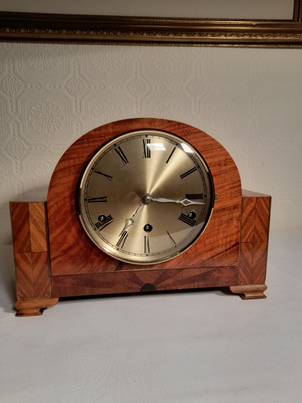 Art-Deco, Walnut, Mantel Clock View II