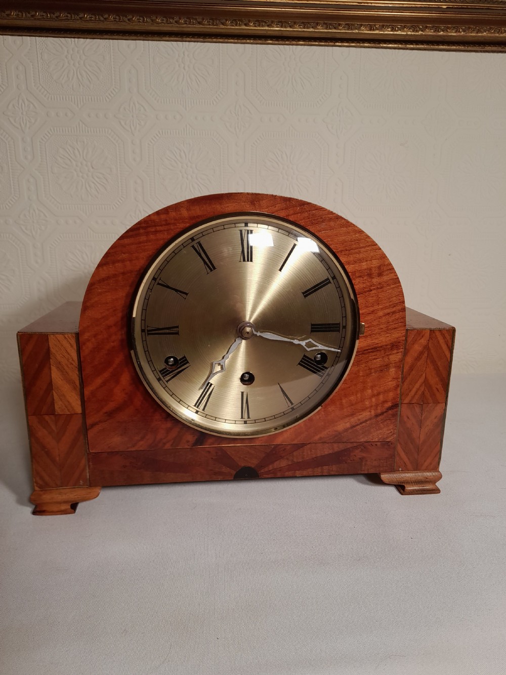 Art-Deco, Walnut, Mantel Clock View IV