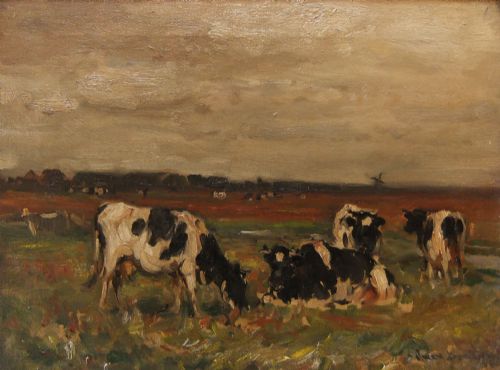 Owen Bowen "In Summer Pastures, Evening" Oil Painting