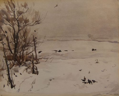 Fred Lawson "Winter Above Scarth Nick" Watercolour