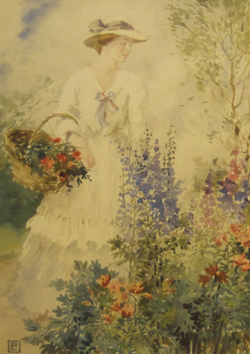 Percy Lancaster "Harvesting" Watercolour