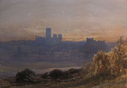 "Durham by Moonlight" Watercolour Painting by Alfred Robert Tucker