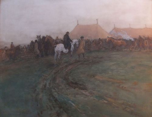 John Atkinson "Cow Hill, October Fair" Watercolour Painting