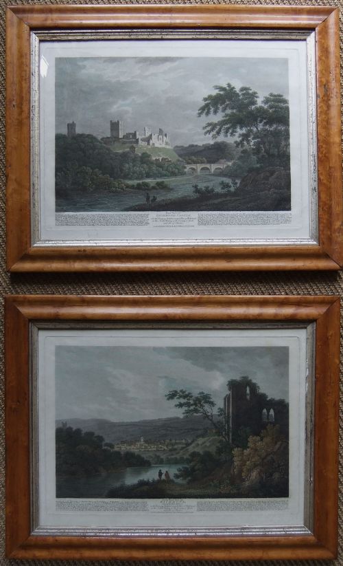"Richmond, Yorkshire" Pair Old Prints