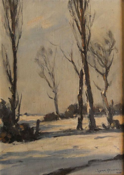 Owen Bowen "Lane End, Collingham, Winter" Oil Painting