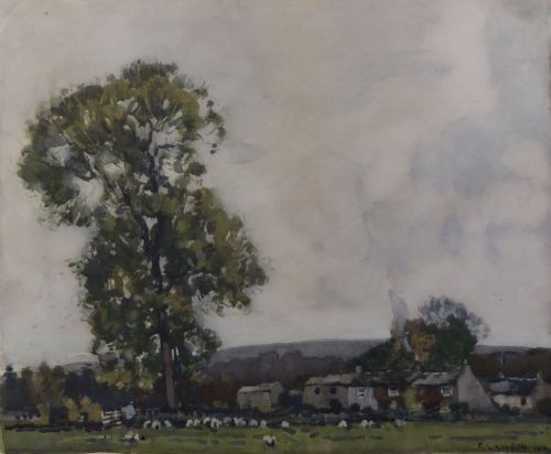 Fred Lawson "Redmire Village" Watercolour