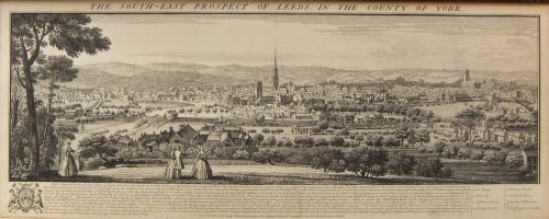 Old Engraving of Leeds, Yorkshire by Buck.