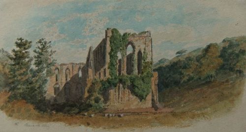 William Linton "Rievaulx Abbey, Yorkshire" Watercolour