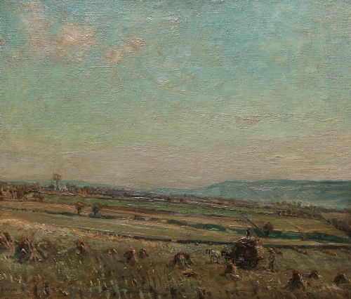 Herbert Royle "Upland Harvest" Oil Painting