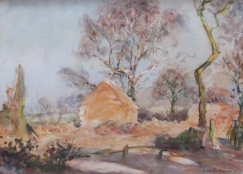 F. W. Jackson "A Hinderwell Hayfield" Watercolour