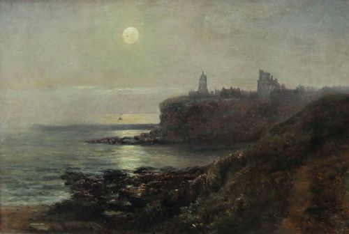 Robert Jobling "Tynemouth by Moonlight" Oil Painting