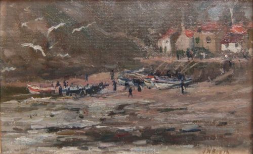 James William Booth "Staithes" Oil Painting
