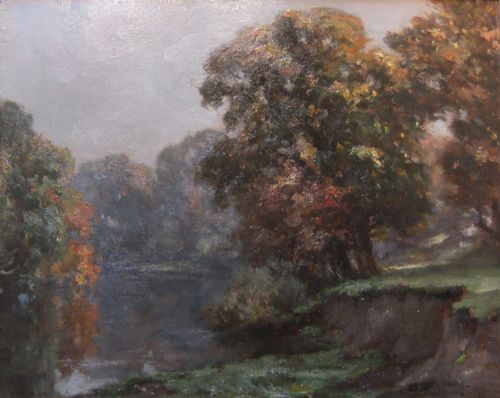Owen Bowen "Green to Gold, Autumn by the Wharfe" Oil Painting