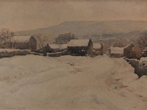 Henrietta Lister "Redmire in the Snow"  Watercolour