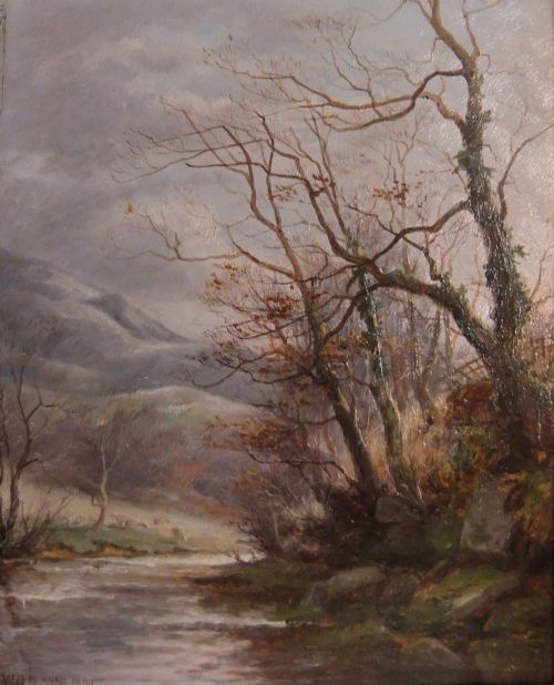 William Greaves "On the Wharfe Near Bolton Abbey" Oil Painting