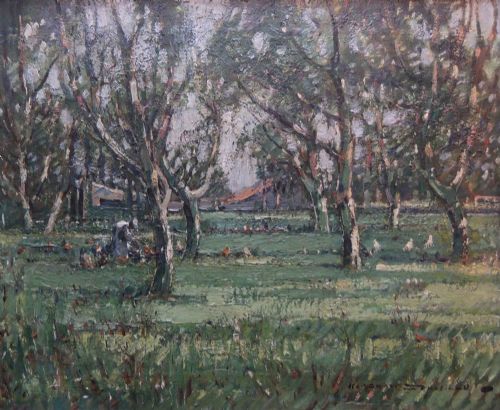 Kershaw Schofield "The Old Orchard" Oil Painting
