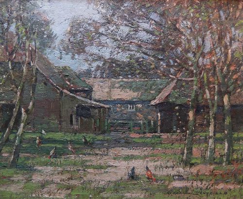 Kershaw Schofield "The Farm Yard" Oil Painting