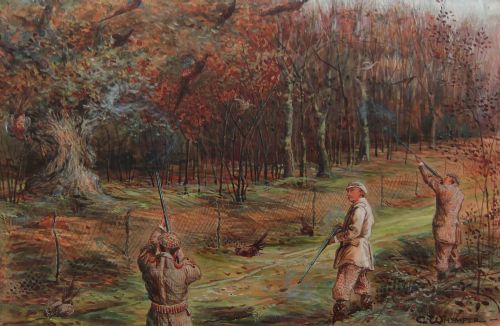 Charles Whymper "The Pheasant Shoot" Watercolour