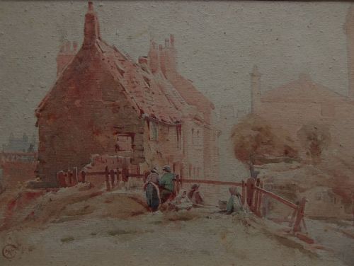 Cuthbert Crossley "Cliff Street, Whitby" Watercolour