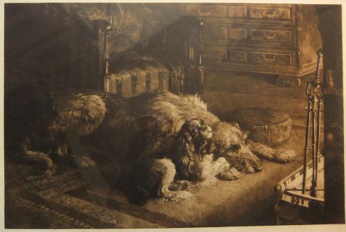 Herbert Dicksee "Fire Worshippers" Original Etching.