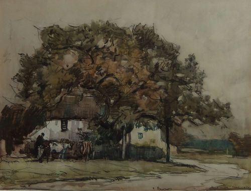 Fred Lawson "Redmire…" Wensleydale,  Watercolour