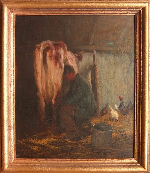 Mark Senior  "The Milking Shed"  Oil Painting