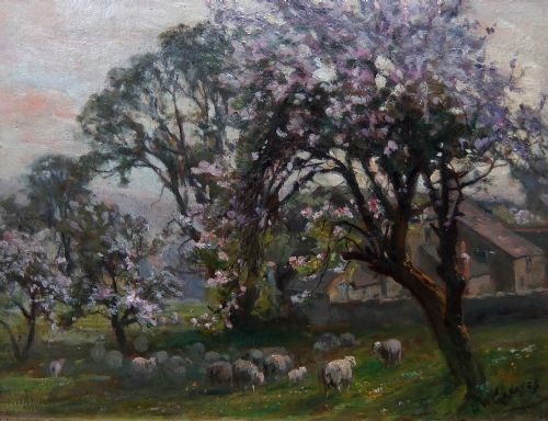 William Greaves "Apple Blossom...wharfedale..." Oil Painting