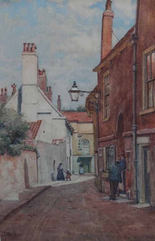 John D. Walker "Chapter House Street, York" Watercolour