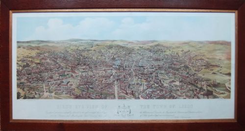"View of Leeds" Rare Large Lithograph C1880