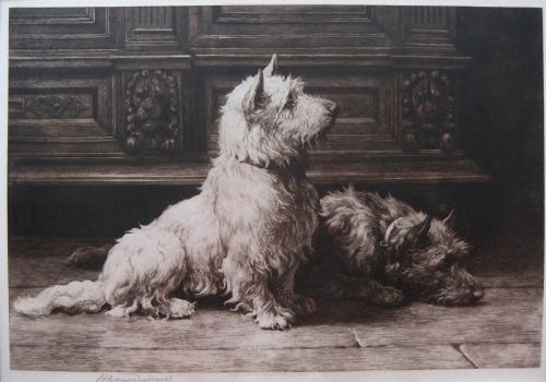 Herbert Dicksee "Footsteps" Etching