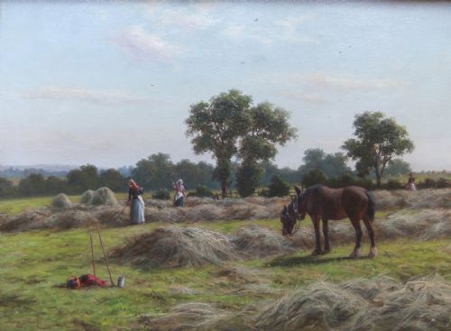 Dixon Clark "The Hay Field" Oil Painting