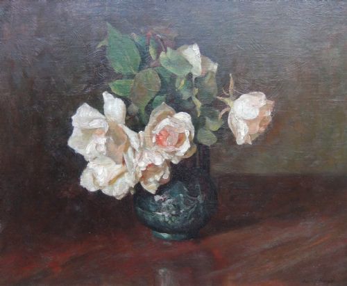 Henry Daniel "Still Life with Roses" Oil Painting